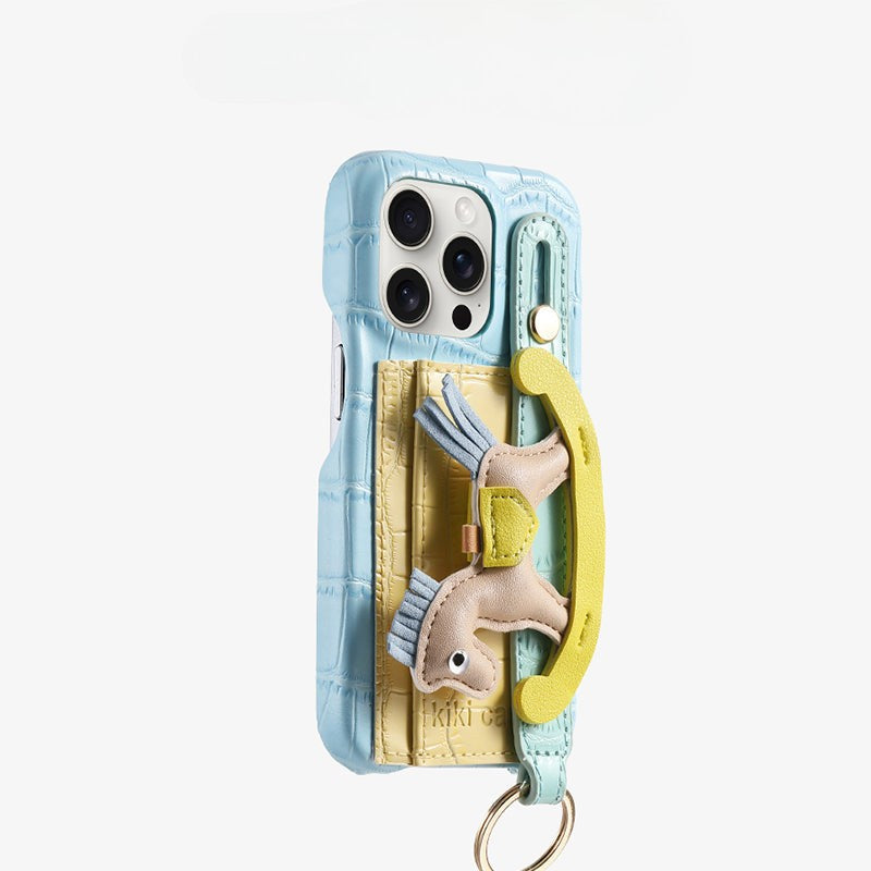 Deri Telefon kılıfı Kartlık & Charm