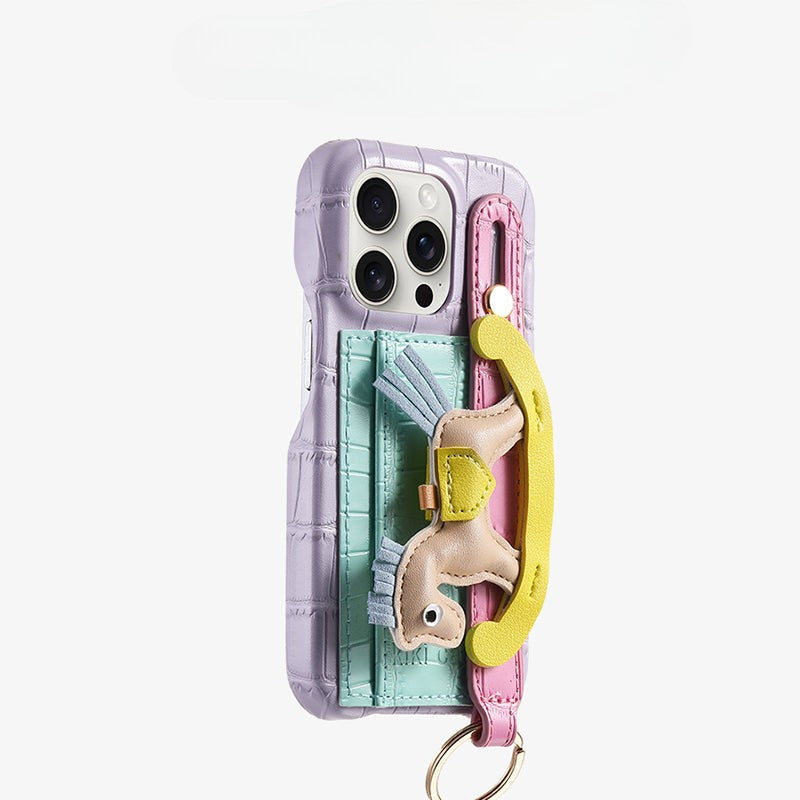 Deri Telefon kılıfı Kartlık & Charm