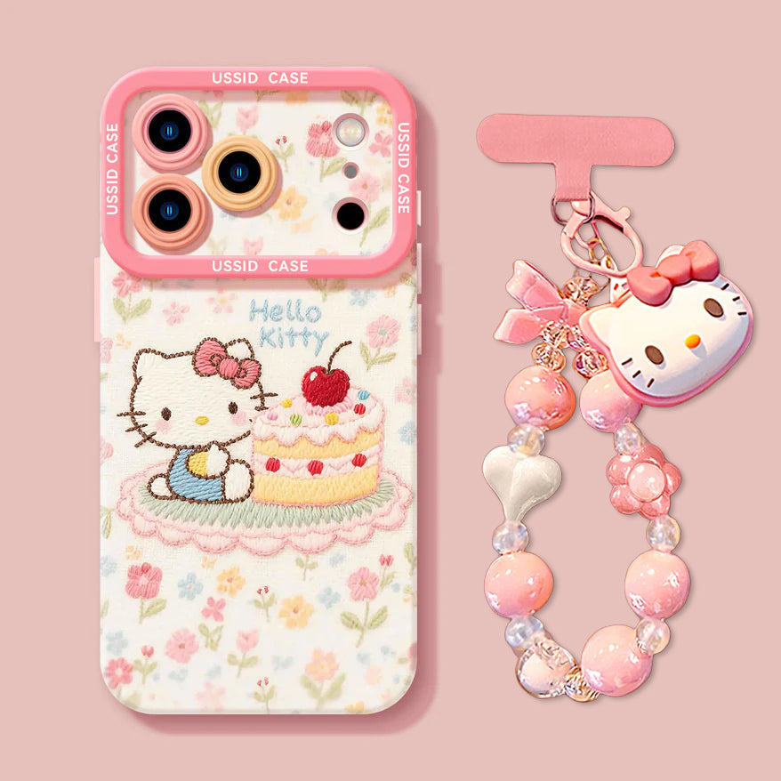 iPhone boncuk serisi | Hello Kitty Sıvı Silikon Telefon Kılıfı
