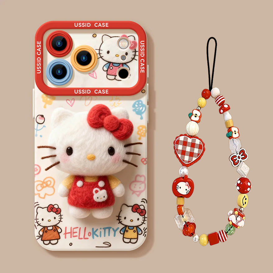 iPhone boncuk serisi | Hello Kitty Sıvı Silikon Telefon Kılıfı