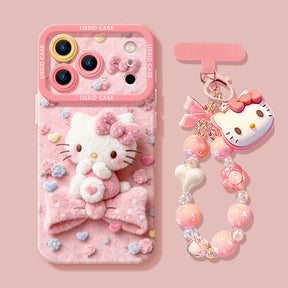 iPhone boncuk serisi | Hello Kitty Sıvı Silikon Telefon Kılıfı