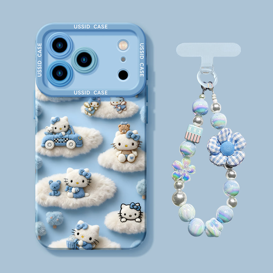 iPhone boncuk serisi | Hello Kitty Sıvı Silikon Telefon Kılıfı