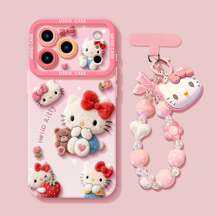 iPhone boncuk serisi | Hello Kitty Sıvı Silikon Telefon Kılıfı