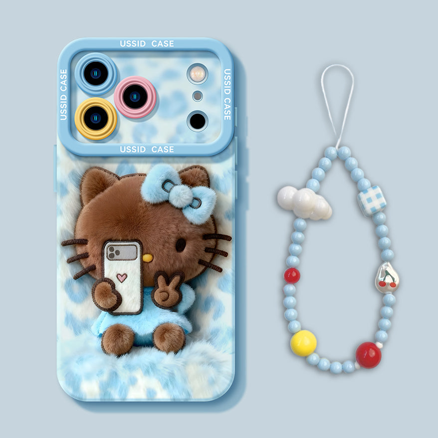 iPhone boncuk serisi | Hello Kitty Sıvı Silikon Telefon Kılıfı