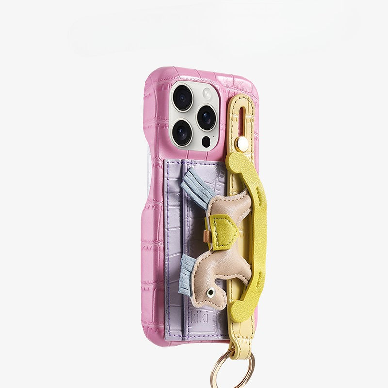 Deri Telefon kılıfı Kartlık & Charm